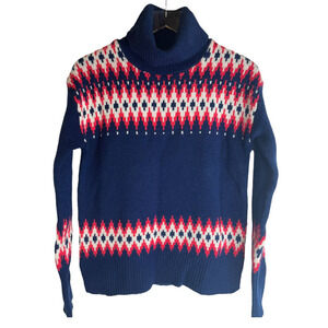 Tahari Turtleneck Fair Isle Long Sleeve Sweater